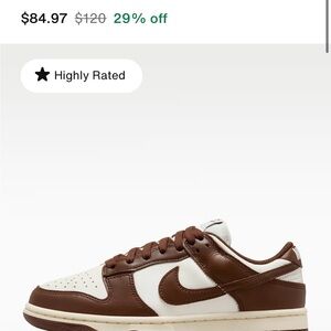 Nike Dunk size 6 wmn Chocolate and Cream